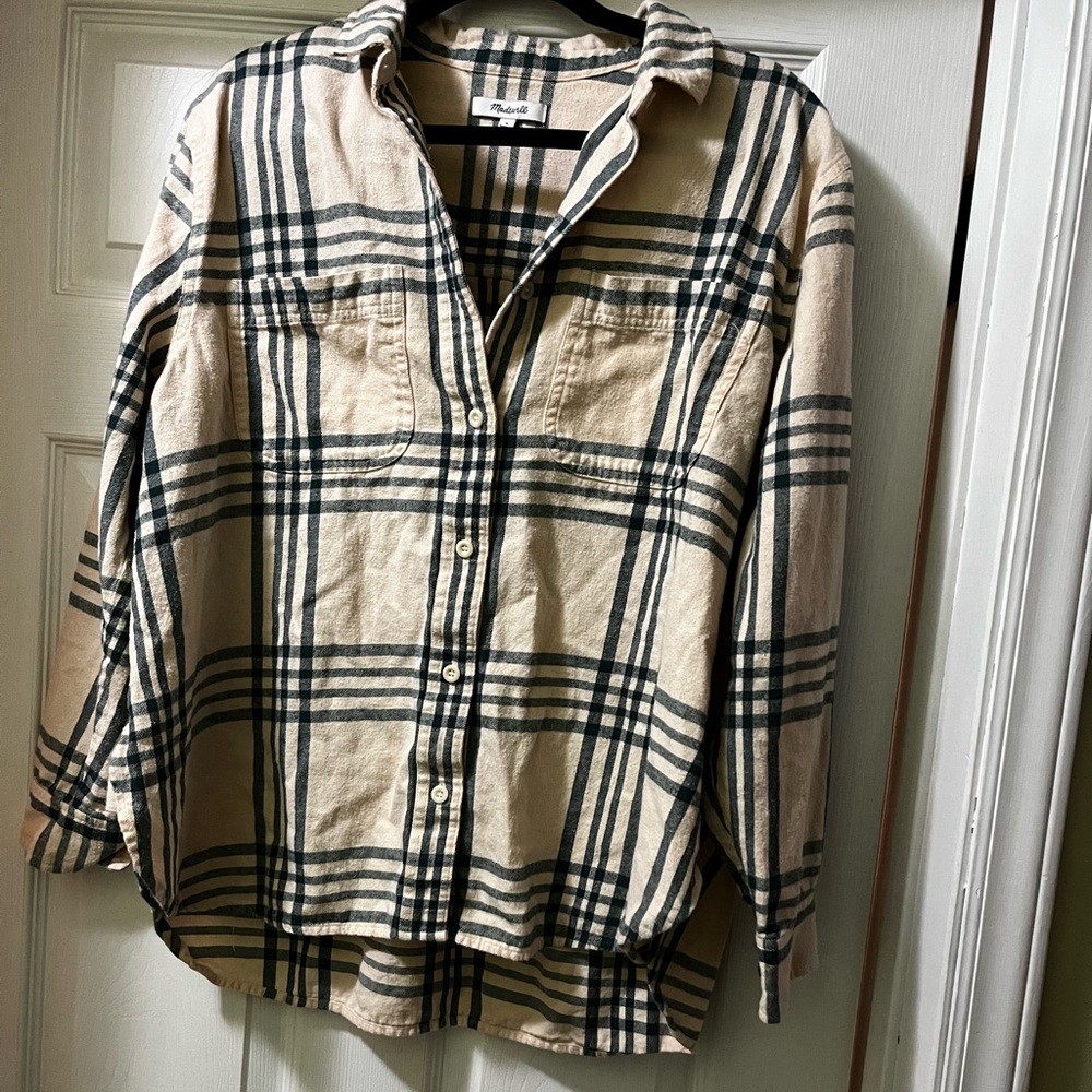 Madewell plaid button down flannel shirt